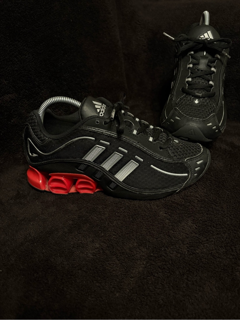 Adidas Megaride 01 O1 Black Red Silver Shoes Men's 7 Women's 8.5